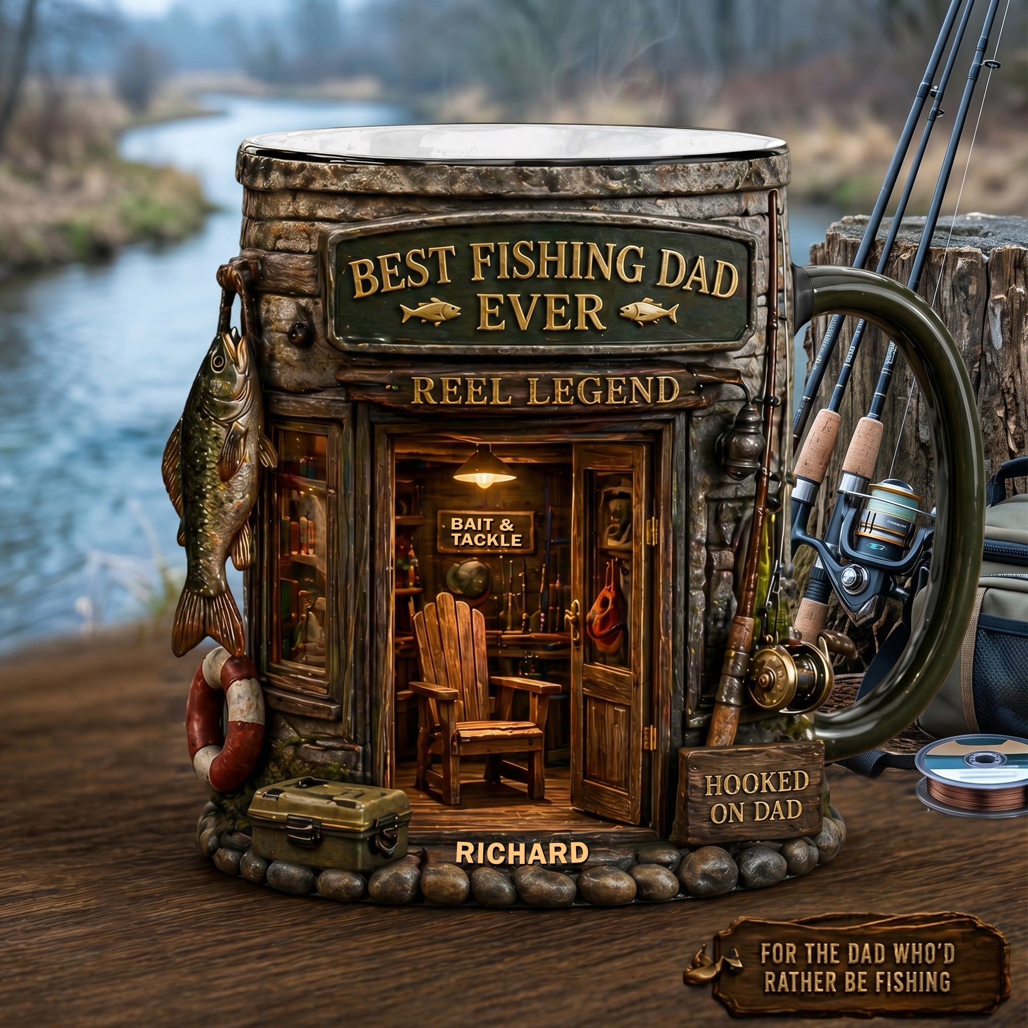 “Best Fishing Dad Ever” - Personalized Magic Mug for Fishing Enthusiasts Coffee Mug PopCulturePrints