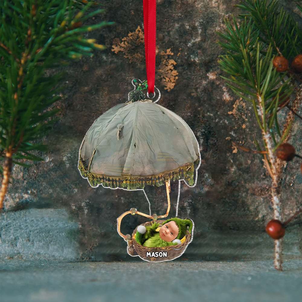 Personalized Baby's First Christmas Photo Ornament Ornament PopCulturePrints