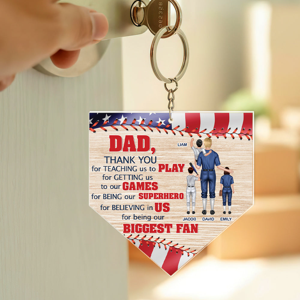 Custom Dad Keychain - Thank You for Being Our Superhero Keychains PopCulturePrints
