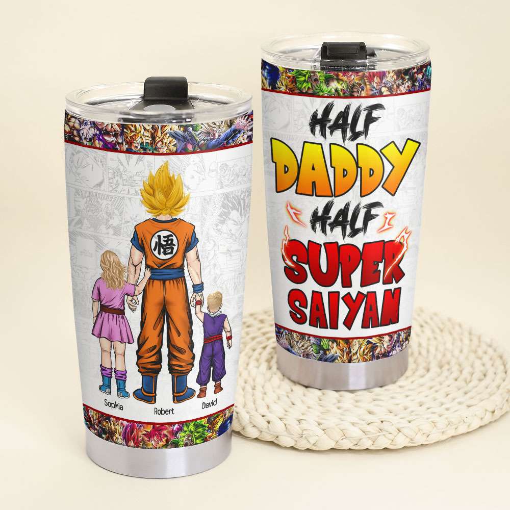 Personalized Half Daddy Half Super Saiyan Tumbler