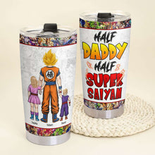 Load image into Gallery viewer, Personalized Half Daddy Half Super Saiyan Tumbler
