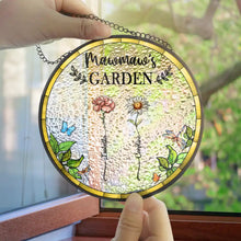 Load image into Gallery viewer, Grandma’s Blooming Garden - Personalized Stained Glass Window Hanging Suncatcher Suncatcher Ornament PopCulturePrints

