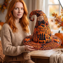 Load image into Gallery viewer, "Oh look, Another glorious morning!" - Macabre Spell Sisters Quilted Witch Hat - Personalized Gift for Witch Lovers
