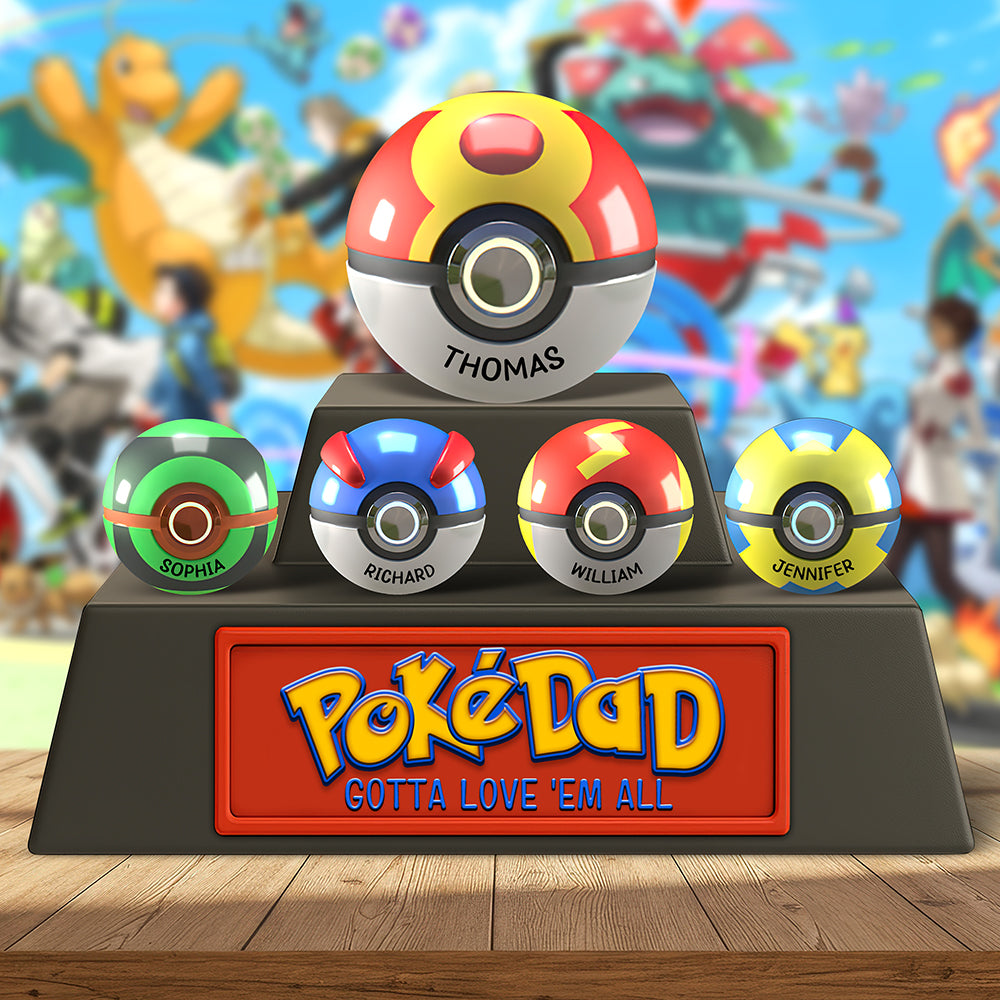 Gotta Love 'Em All - Personalized Pokémon Mom Plaque - Custom Gift for Mom, Grandma & More Shaped Plaques PopCulturePrints