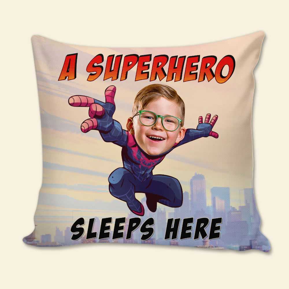 Personalized Superhero Photo Pillow - Custom Gift for Kids Pillow PopCulturePrints