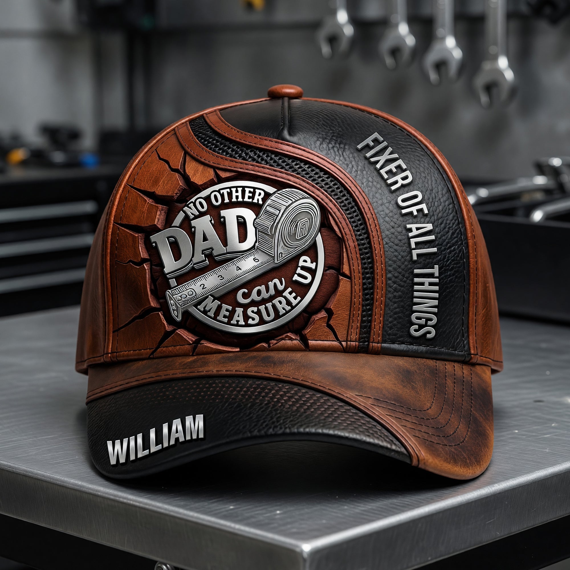 No Other Dad Can Measure Up - Personalized Top Handy Dad Classic Cap - Unique Gift for Dads and Grandpas Caps PopCulturePrints