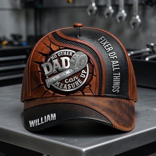 No Other Dad Can Measure Up - Personalized Top Handy Dad Classic Cap - Unique Gift for Dads and Grandpas Caps PopCulturePrints