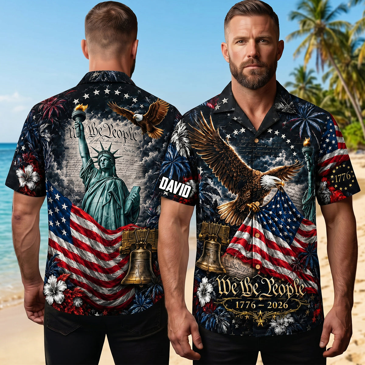 Celebrate 250 Years of Freedom - Custom USA Hawaiian Shirt Hawaiian Shirts PopCulturePrints