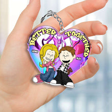 Load image into Gallery viewer, Personalized Y2K Couple Keychain - Better Together Keychains PopCulturePrints
