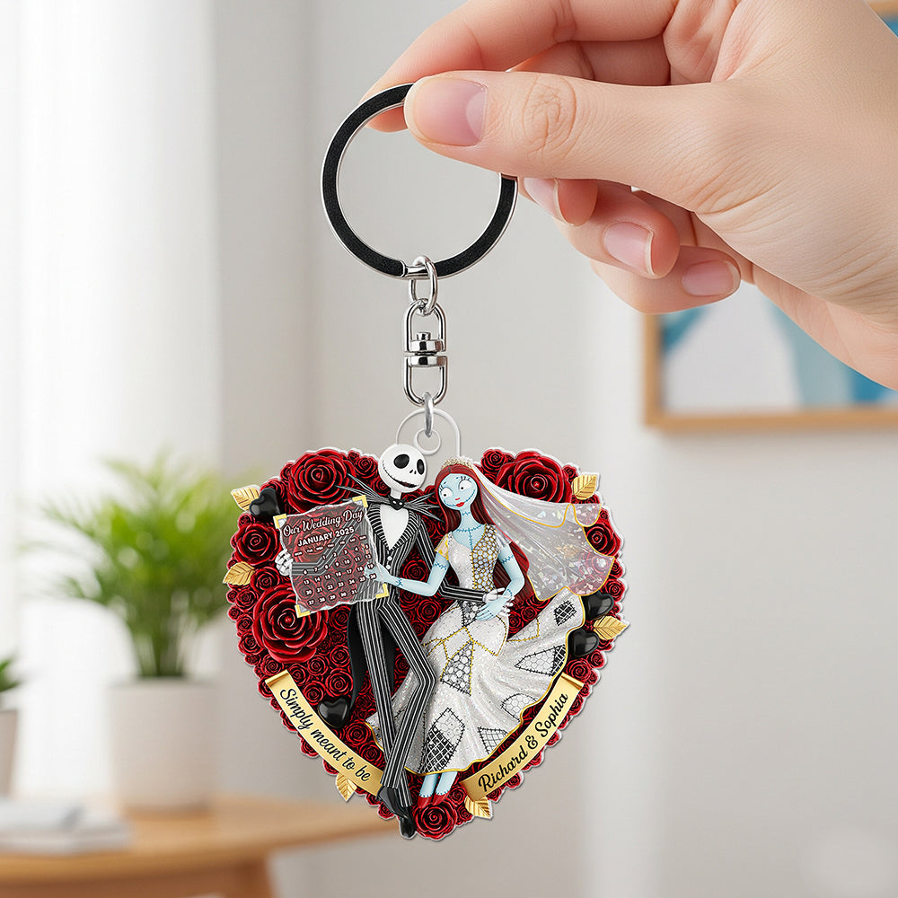 “Simply Meant to Be” Forever Heart Keychain - Personalized Gift for Couples Keychains PopCulturePrints