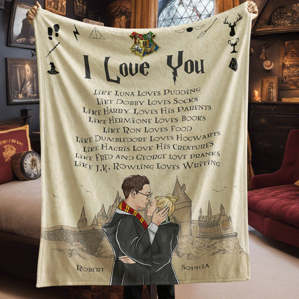 Personalized Wizard Couple Blanket - Magical Love Gift