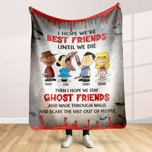 Load image into Gallery viewer, Personalized Halloween Best Friends Ghost Blanket - Custom Names
