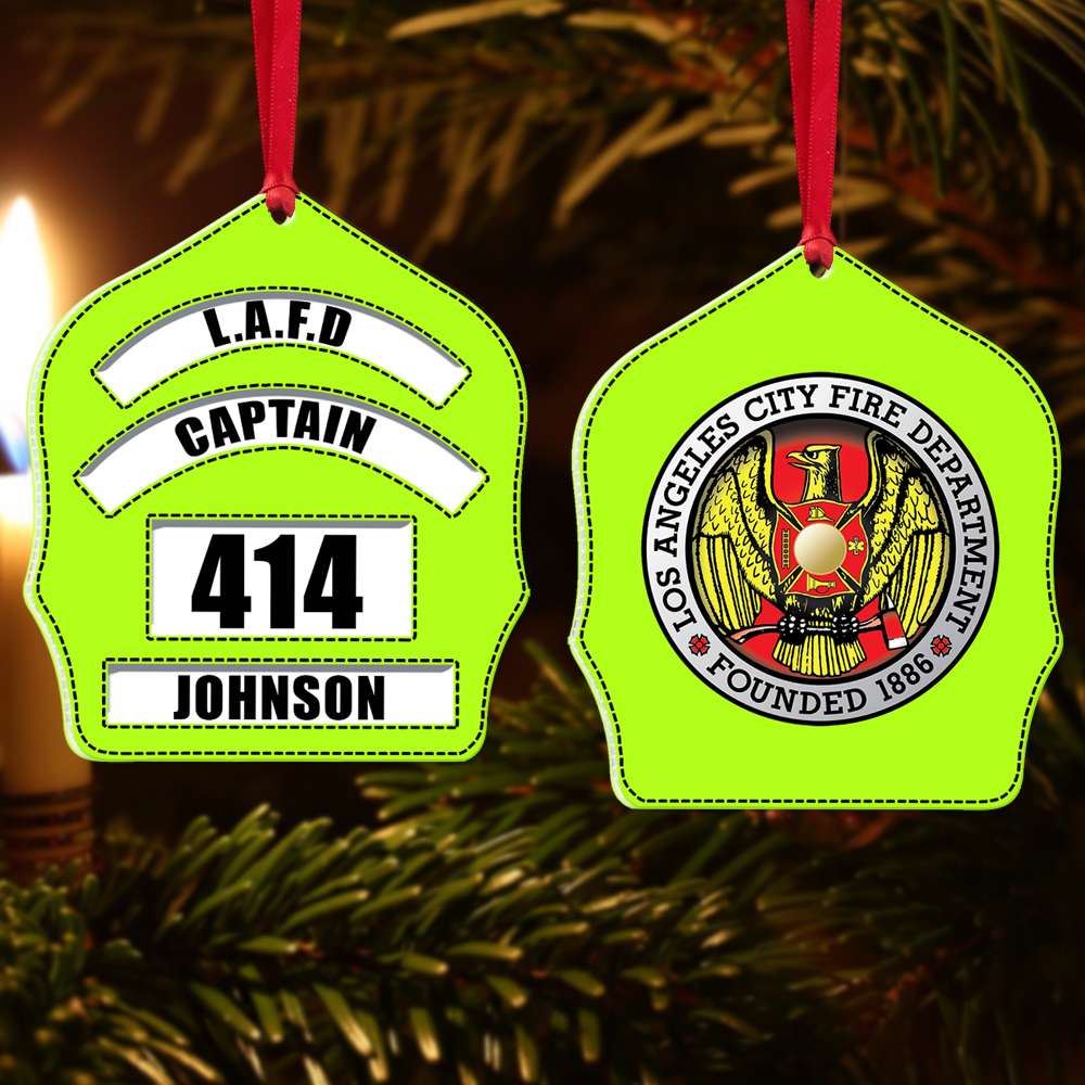 Customized Fire Department Badge Ornament Ornament PopCulturePrints