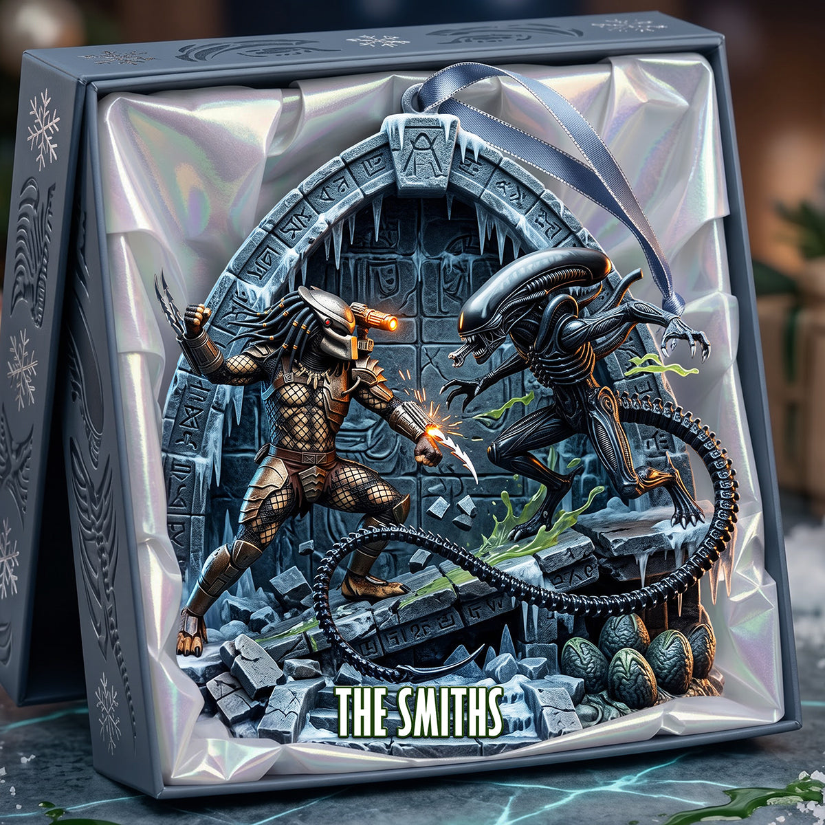 “Unleash the Galaxy's Heroes” - Alien Fighter Ornament - Personalized Gift for Alien Lovers