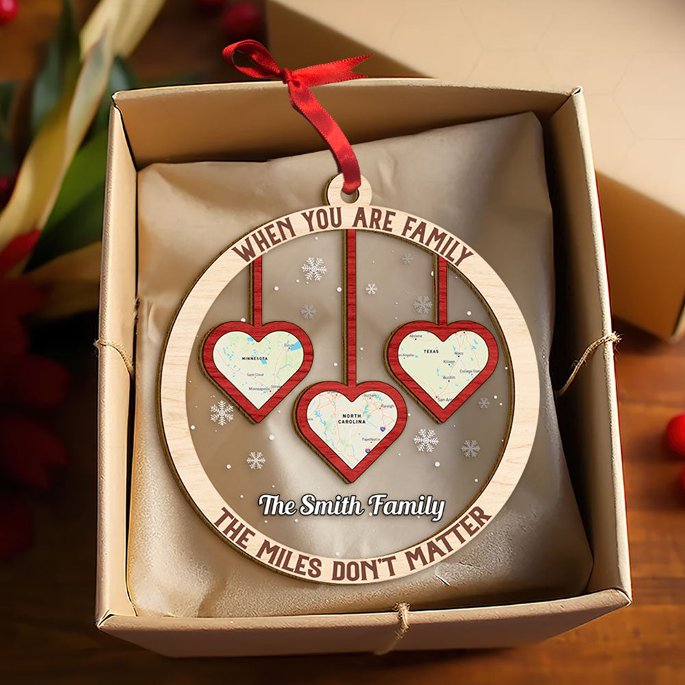 Personalized Family Christmas Ornament - Heart Map Design Ornament PopCulturePrints