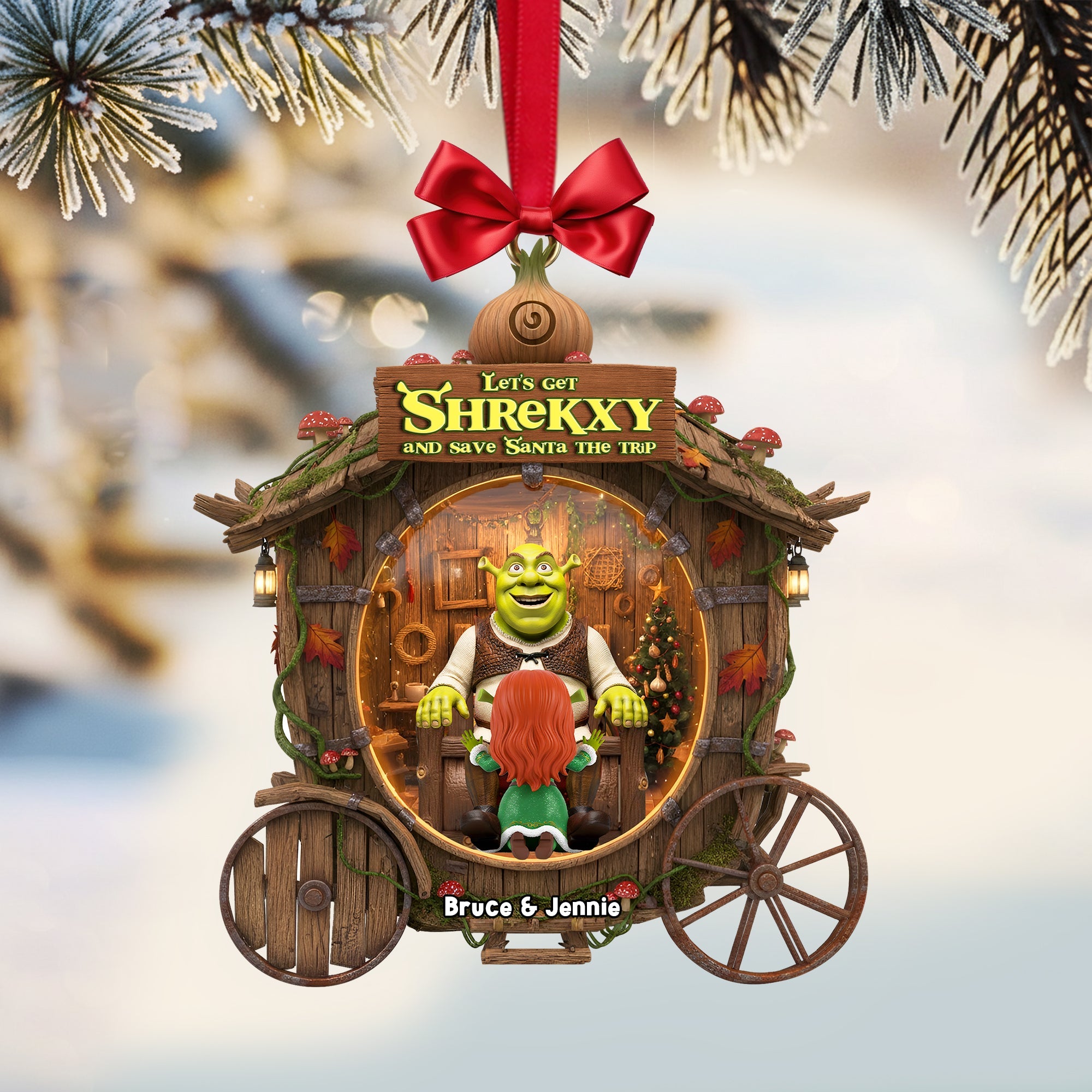 Let's Get Shrekky - Personalized Christmas Ornament for Couples Ornament PopCulturePrints