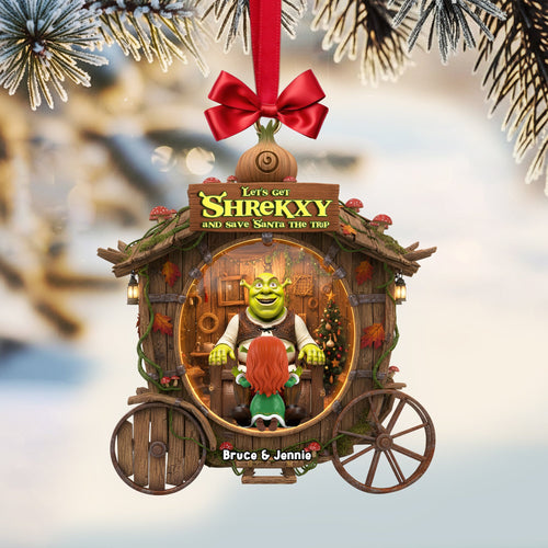 Let's Get Shrekky - Personalized Christmas Ornament for Couples Ornament PopCulturePrints