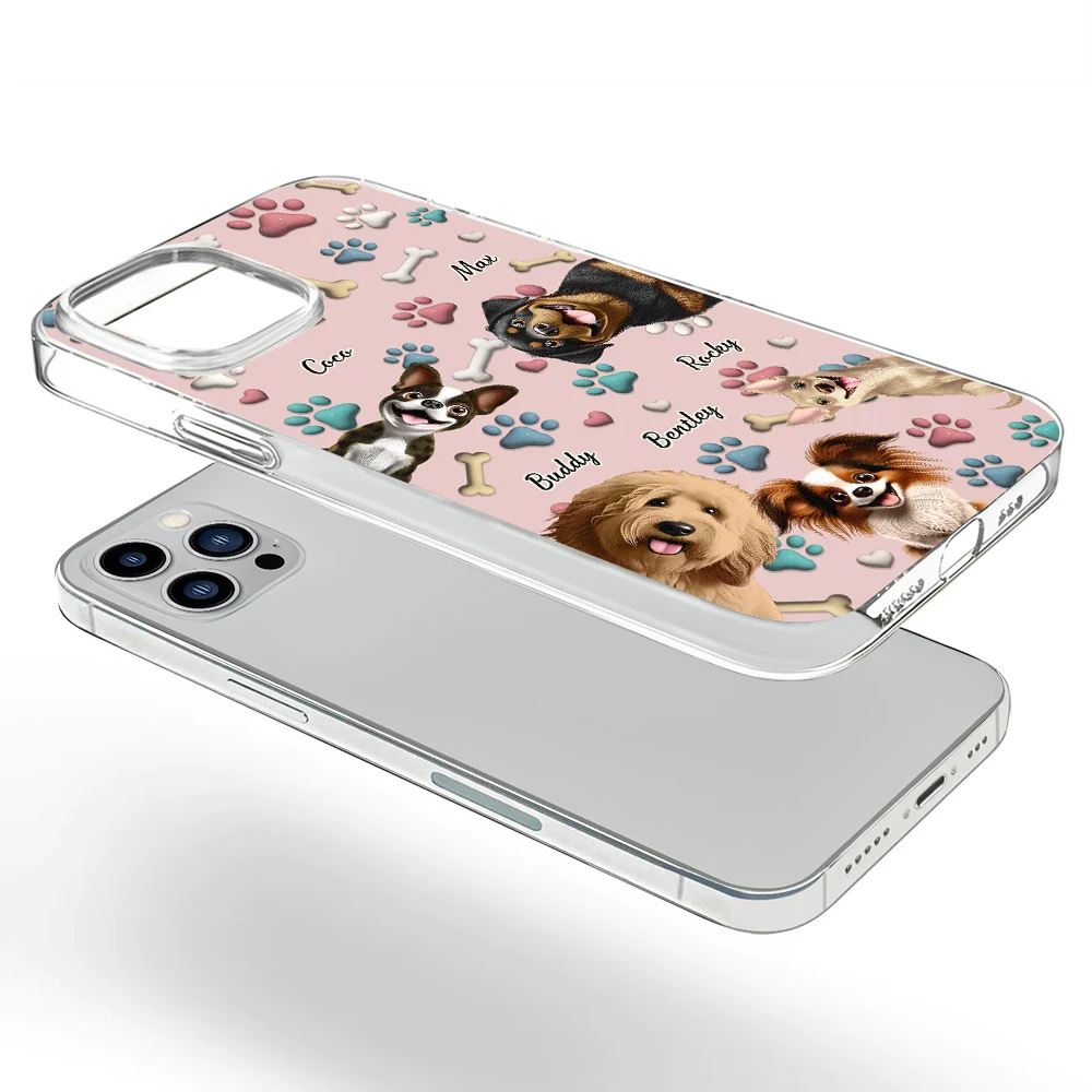 "Celebrate Your Love for Pups!" - Dog Mom & Dog Dad Custom 3D Inflated Effect Printed Phone Case - Perfect Gift for Pet Lovers Clear Phone Case PopCulturePrints