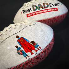 Load image into Gallery viewer, &quot;You&#39;re Our Superhero!&quot; Best Dad Ever - Personalized American Football Gift for Dad American Football PopCulturePrints
