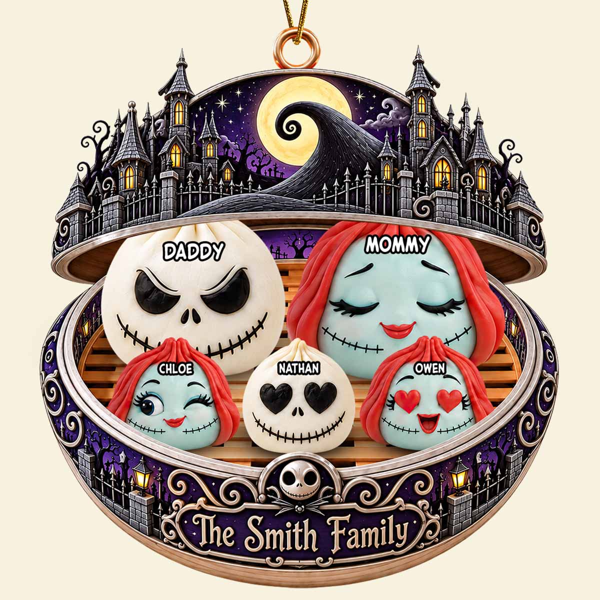 “Bring Joy to Your Family with Spooky Dumpling Designs” - Personalized Acrylic Ornament for Christmas