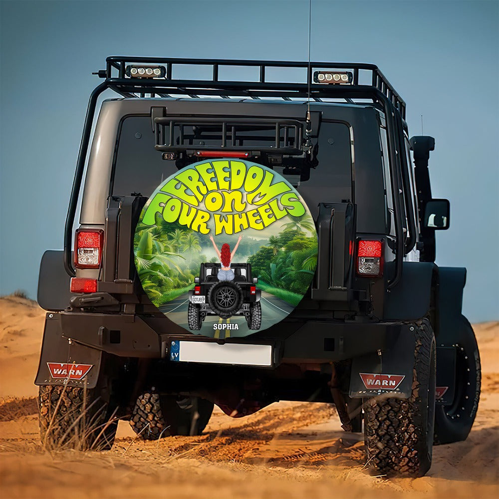 Personalized Jeep Spare Tire Cover - Freedom on Four Wheels Design