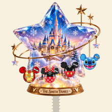 Load image into Gallery viewer, “Celebrate Family Moments with a Sparkling Touch” - Personalized Sparkling Castle Family Tree Topper - Unique Christmas Gift for Families, Friends, and Loved Ones
