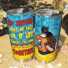 Load image into Gallery viewer, Customizable Couple Tumbler - No Matter What We Face Tumbler Cup PopCulturePrints
