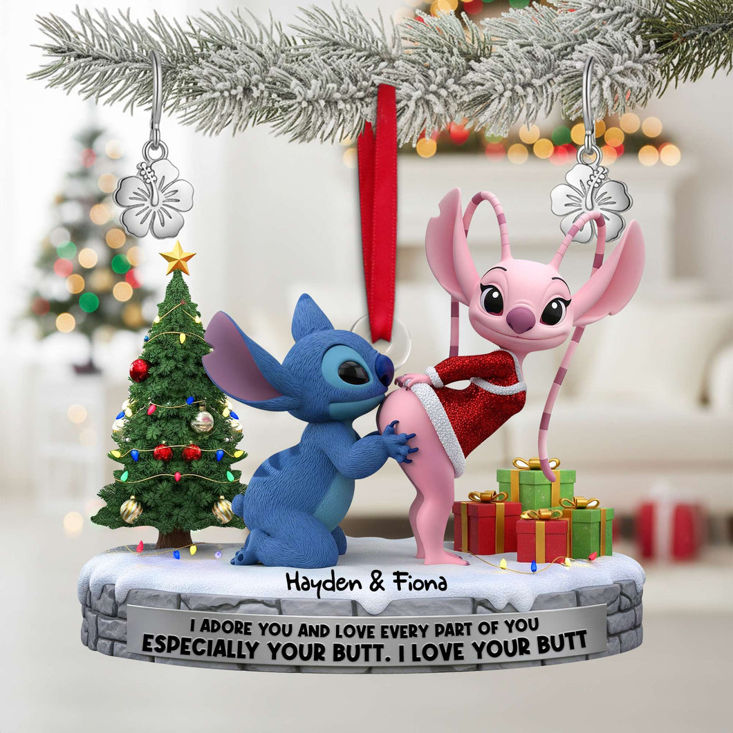I Adore You - Personalized Christmas Couple Ornament Ornament PopCulturePrints