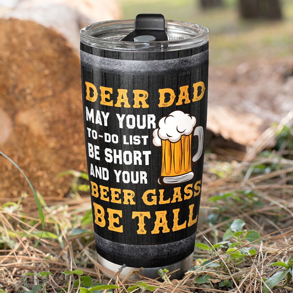Personalized 'Dear Dad' Beer Tumbler - Fun Gift for Fathers Tumbler Cup PopCulturePrints