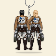 Load image into Gallery viewer, Personalized Anime Couple Keychain - Customizable Gift for Fans Keychains PopCulturePrints
