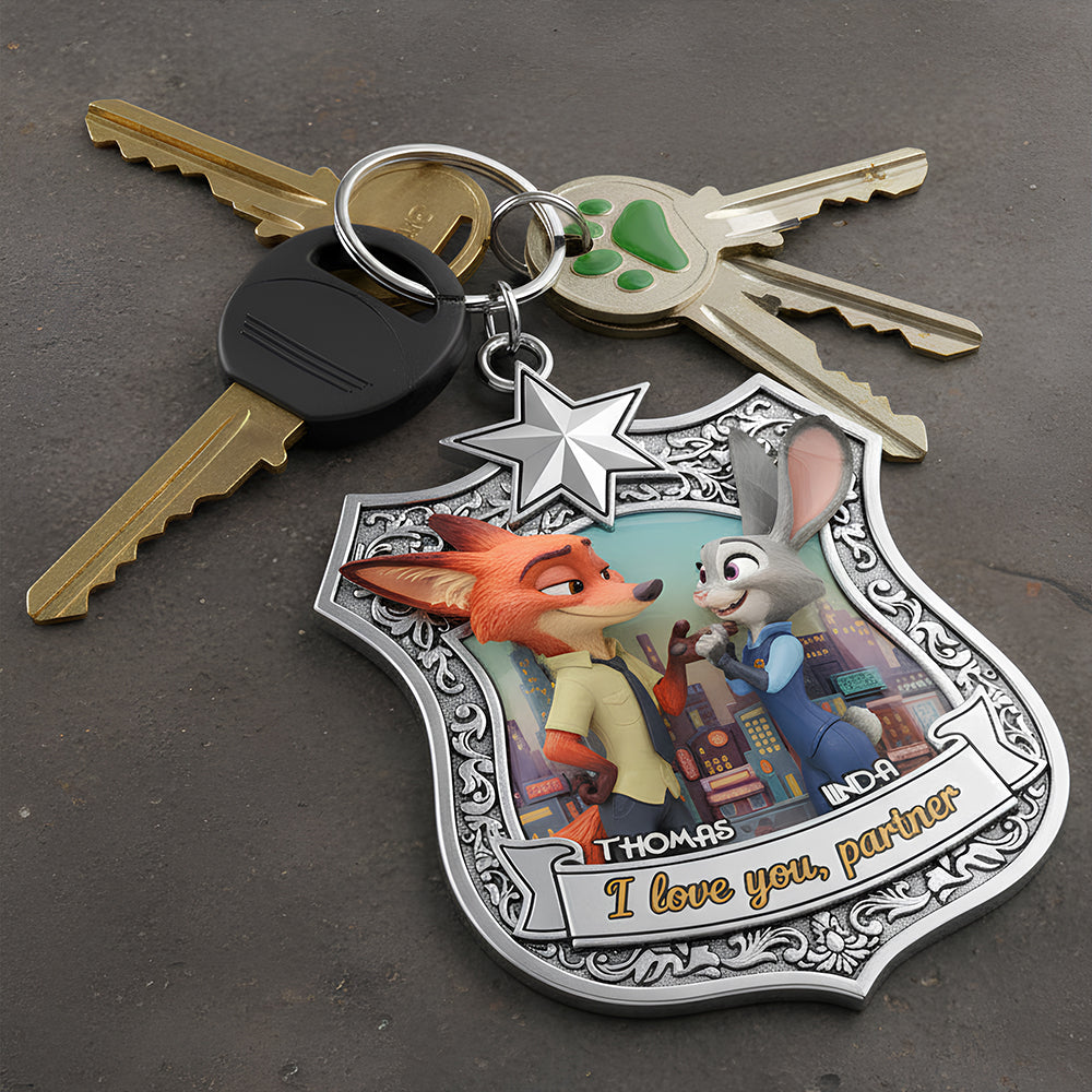 I Love You Partner Keychain - A Personalized Gift for Couples Who Cherish Love Keychains PopCulturePrints