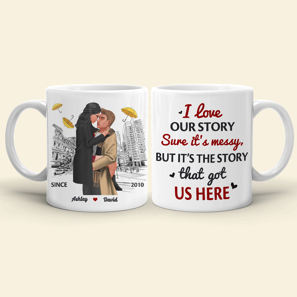 Personalized Couples Mug - Beautiful Love Story Gift for Valentine's Day Gifts Coffee Mug PopCulturePrints