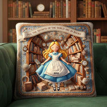 Load image into Gallery viewer, Unlock the Secrets of the World - Personalized Fantasy Library Pillow - A Perfect Gift for Book Lovers Pillow PopCulturePrints
