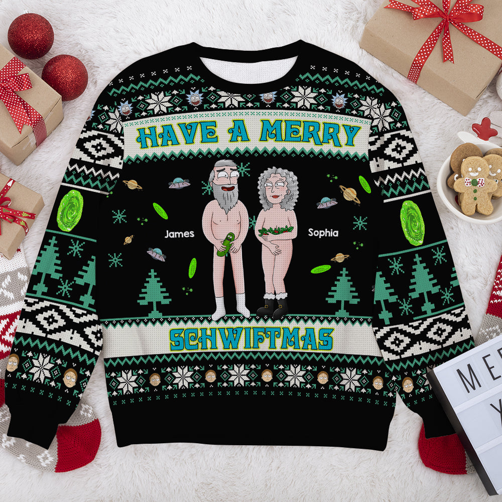 Personalized Couples' Funny Christmas Sweaters | Custom Holiday Gift | Valentine's Day Gifts Ugly Christmas Sweater PopCulturePrints