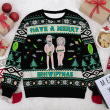 Load image into Gallery viewer, Personalized Couples' Funny Christmas Sweaters | Custom Holiday Gift | Valentine's Day Gifts Ugly Christmas Sweater PopCulturePrints
