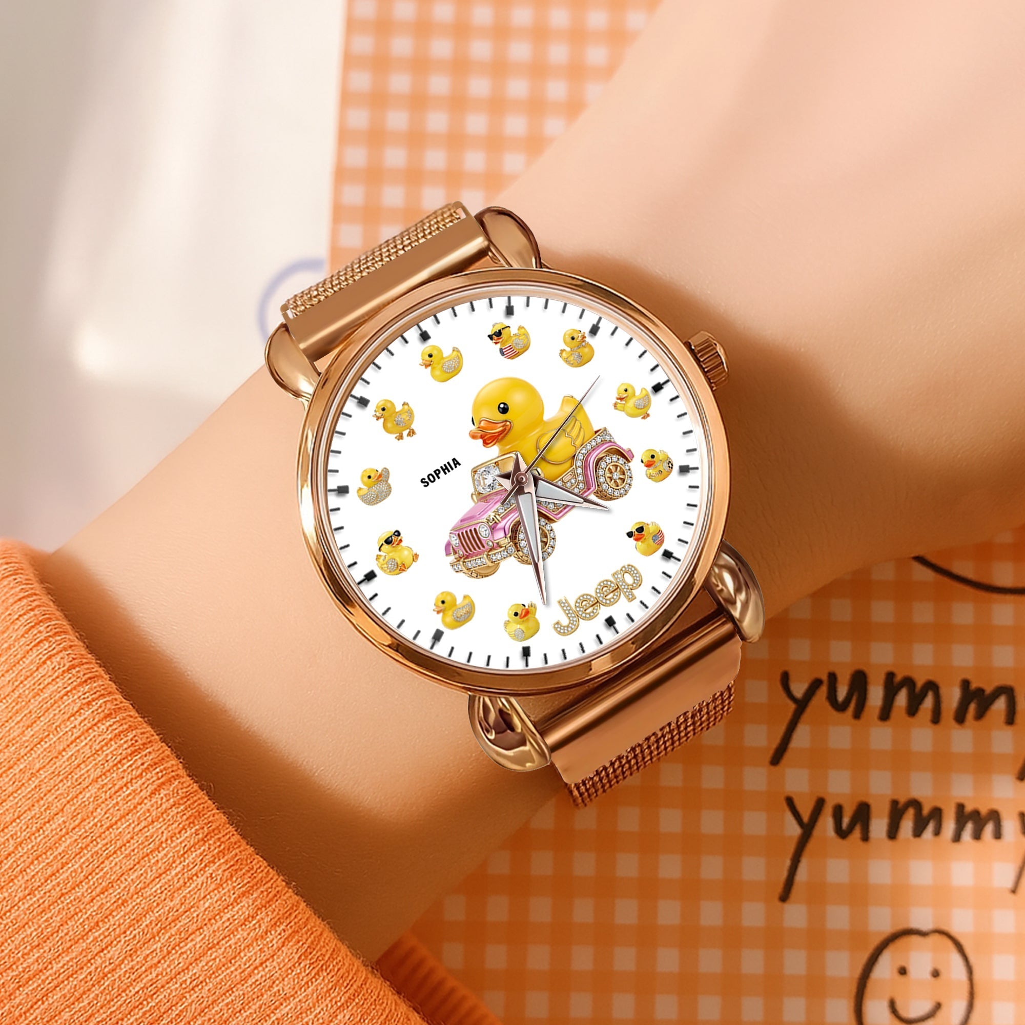 "Quack Up Your Time!" Funny Duck Mesh Strap Quartz Watch - Personalized Gifts for Adventure Lovers Quartz Watch PopCulturePrints