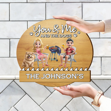 Load image into Gallery viewer, You &amp; Me And The Dogs 3D Effect - Personalized Custom Shaped Wood Sign Wood Shaped Sign PopCulturePrints
