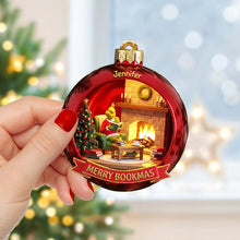 Load image into Gallery viewer, “Celebrate the Joy of Reading” - Merry Bookmas Christmas Ornament - Personalized Gift for Book Lovers Ornament PopCulturePrints
