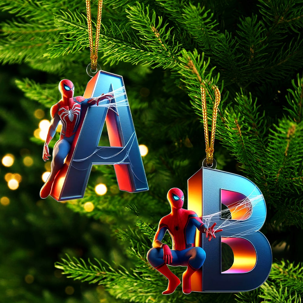 Personalized Superhero Letter Christmas Ornament Ornament PopCulturePrints