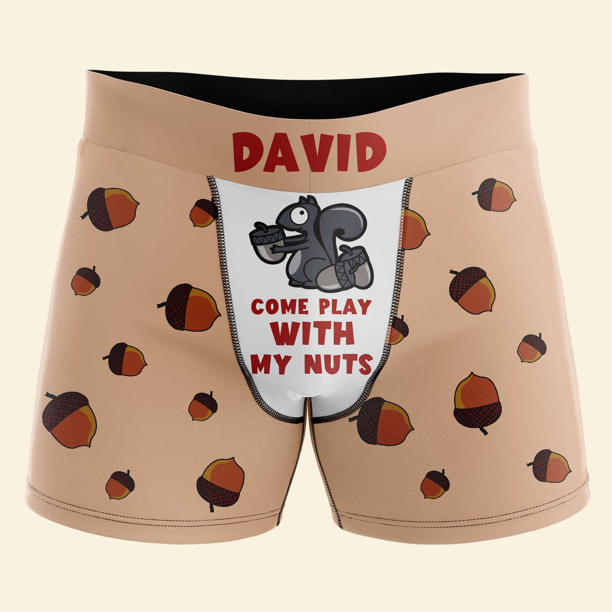 Personalized Men's Boxer Shorts - Come Play With My Nuts Boxer Briefs PopCulturePrints