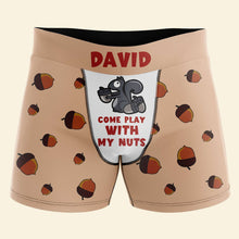 Load image into Gallery viewer, Personalized Men's Boxer Shorts - Come Play With My Nuts Boxer Briefs PopCulturePrints

