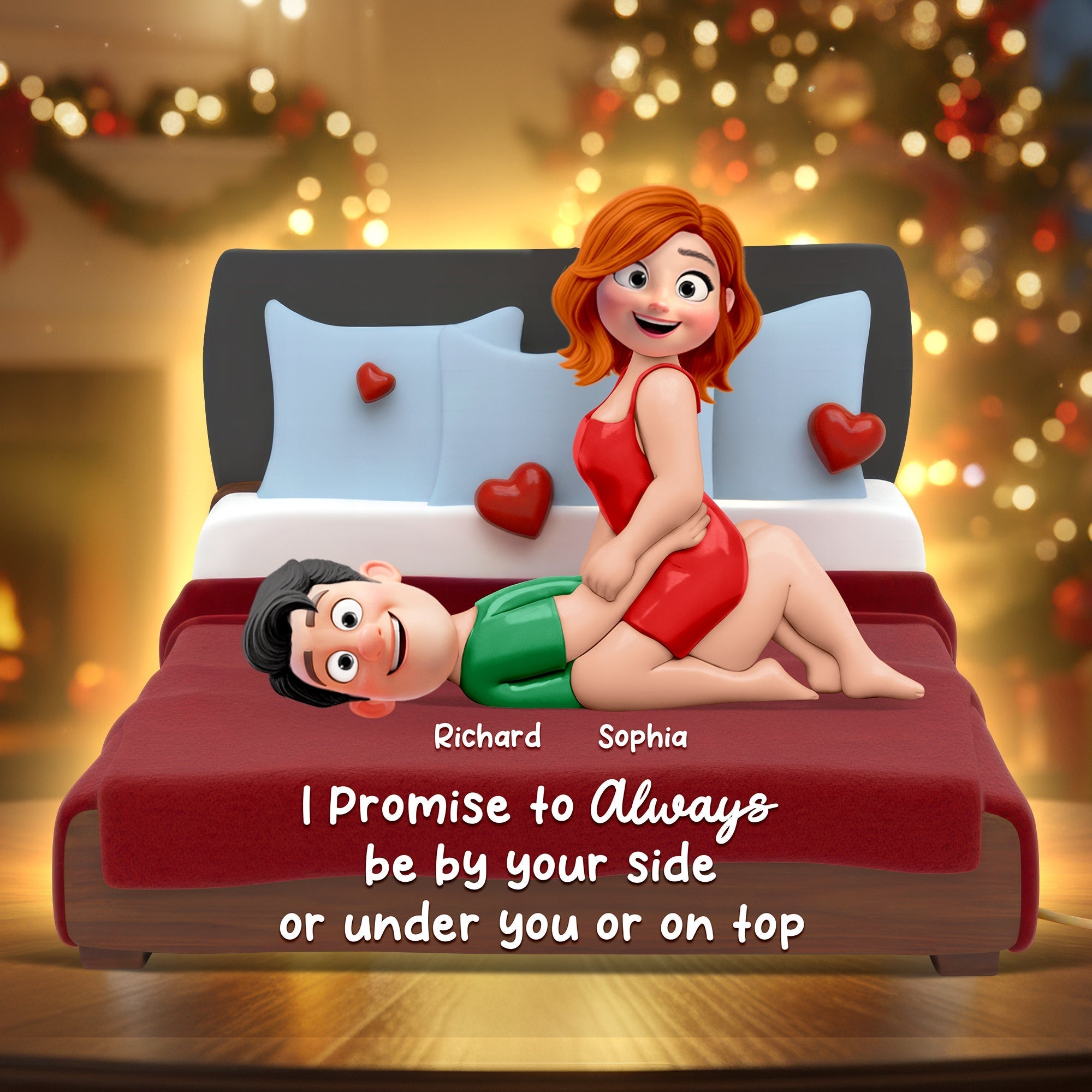 I Promise to Always Be Your Side - Naughty Couple Acrylic Light Box - Personalized Gift for Couples Light Box PopCulturePrints