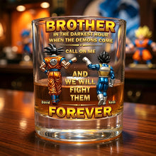 Load image into Gallery viewer, Brotherhood in the Darkest Hour - Unique Round Glass, Personalized Gift for Brothers and Best Friends
