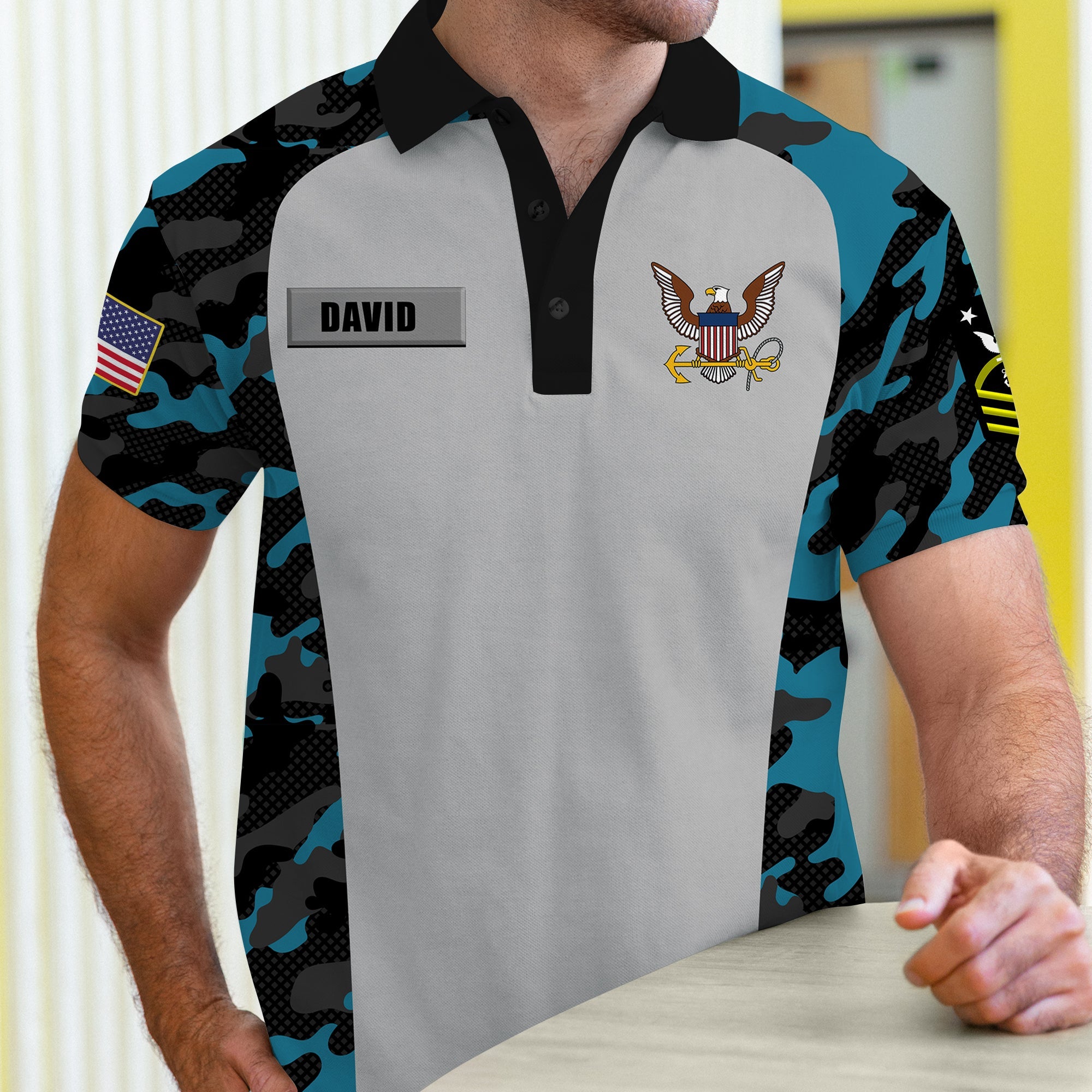 Old Veteran Themed Personalized Military Polo Shirt