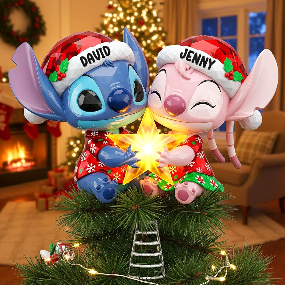 Together Forever: Personalized Acrylic Christmas Tree Topper - Custom Gift for Couples and Loved Ones Ornament PopCulturePrints