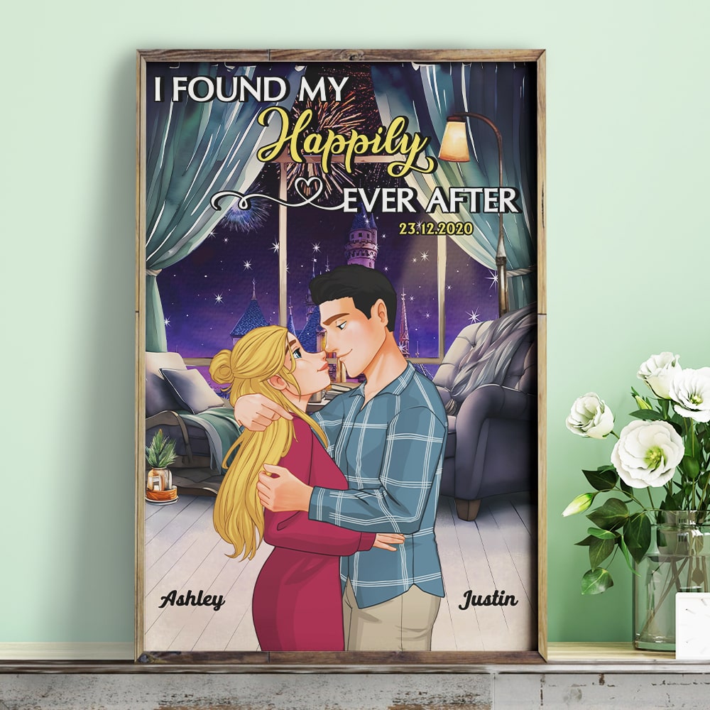 Personalized Couples Canvas Print - I Found My Happily Ever After Poster & Canvas PopCulturePrints