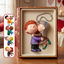 Load image into Gallery viewer, Love in Every Detail - Cute Kissing Couple Acrylic Keychain - Personalized Gifts for Couples Keychains PopCulturePrints
