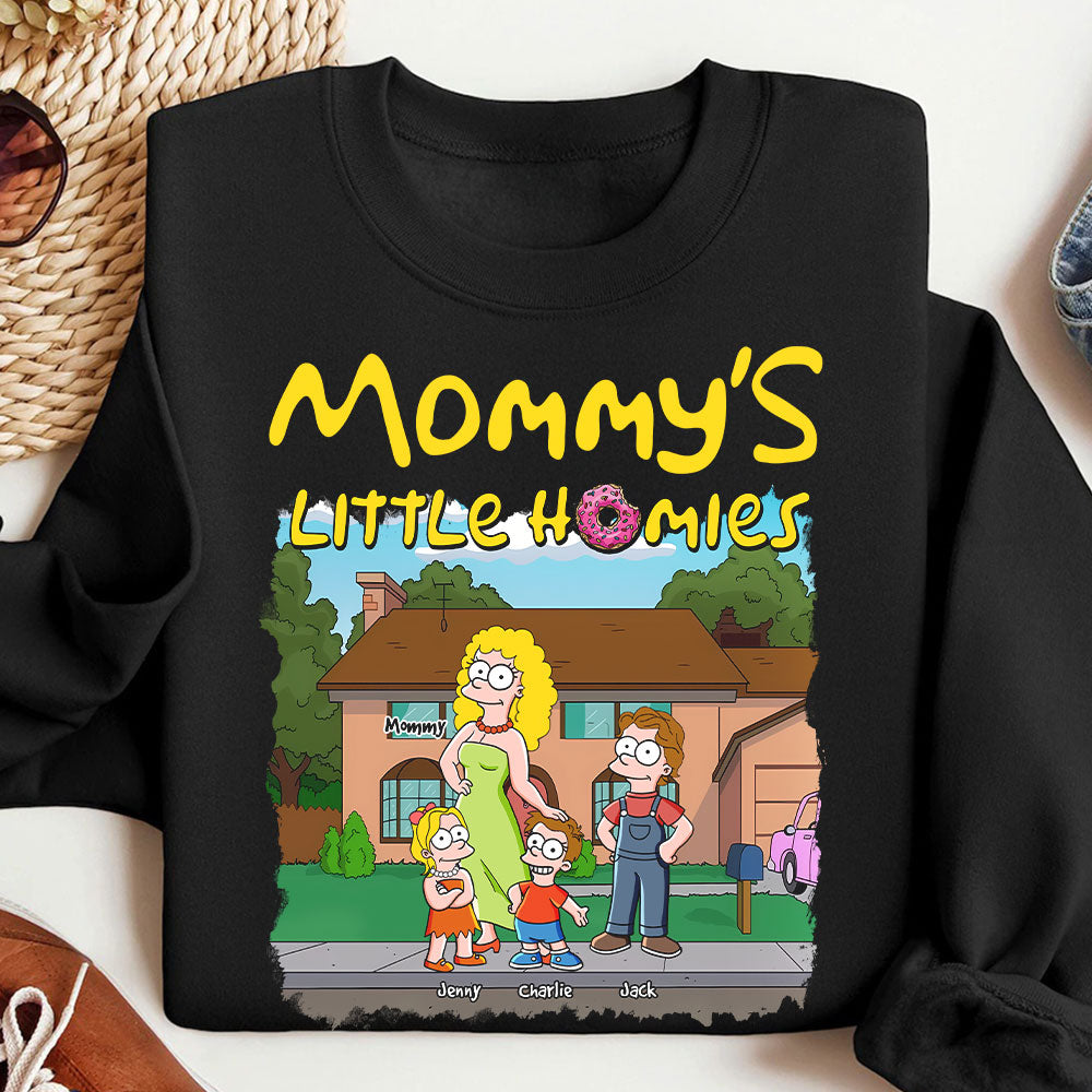 Mommy's Little Homies - Personalized Mom Shirt - Perfect Gift for Mom and Grandma Shirts PopCulturePrints