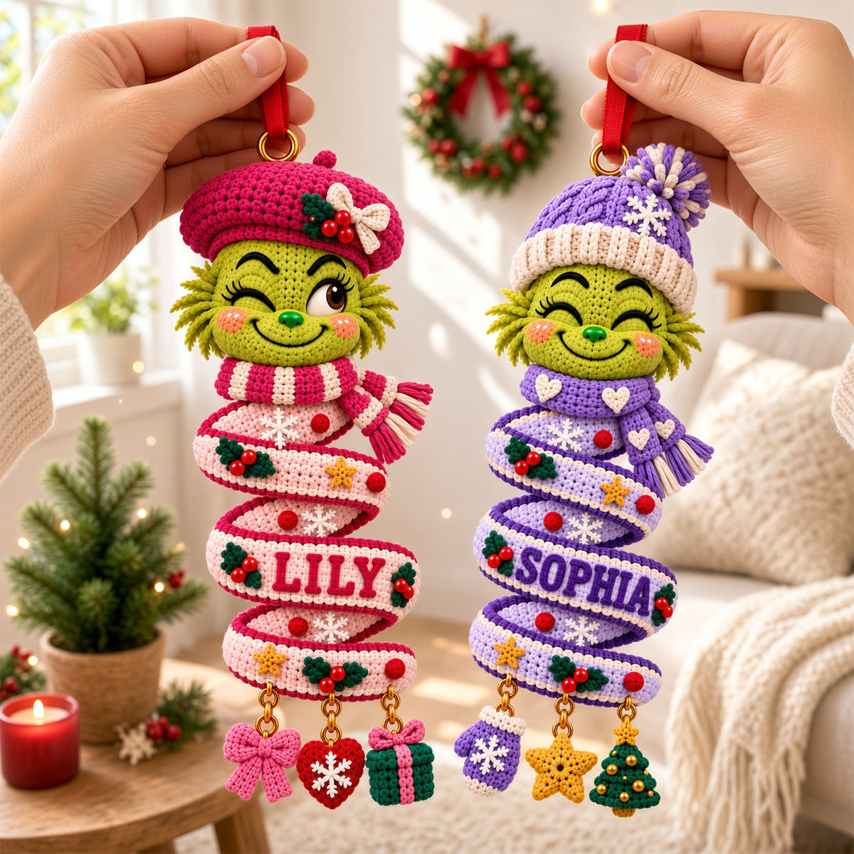 Celebrate the Season with Personalized Crochet Christmas Ornaments - Unique Gifts for Every Loved One Ornament PopCulturePrints