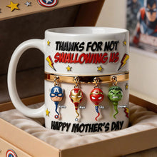 Load image into Gallery viewer, Thanks For Not Swallowing Us Mug - Custom Personalized Gift for Mom, Grandma, and Loved Ones Coffee Mug PopCulturePrints
